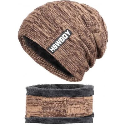Chlapecký zimní set 2v1 nákrčník a čepice HSWBOY Hnědý – Zboží Dáma