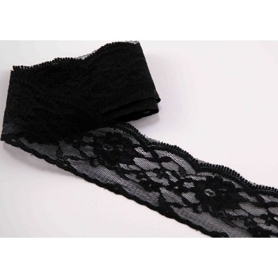 Silonová krajka - černá - šířka 4 cm – Zboží Mobilmania