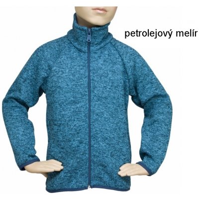 Fantom Dětský celopropínací sportovní svetr petrolejový melír – Zboží Dáma