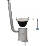 HUNGAR CAULDRON kotel zabíjačkový smalt 100 l, HUNGAR CAULDRON kotlina nerez INOX 60 cm, HUNGAR CAULDRON poklice dřevo, HUNGAR CAULDRON naběračka nerez INOX, vařečka 80 cm LUXUS ZABÍJAČKA – Zboží Dáma