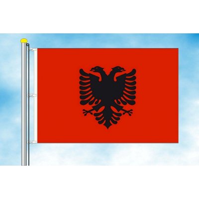 LIBEA, s.r.o. Vlajka Albánie Rozměr: 60×90 cm, Uchycení: Karabiny na stožár – Hledejceny.cz