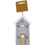 MOREX, Dekorace domeček k zavěšení šedý 7,5 x 1,5 x 12 cm – Hledejceny.cz