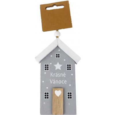 MOREX, Dekorace domeček k zavěšení šedý 7,5 x 1,5 x 12 cm – Hledejceny.cz