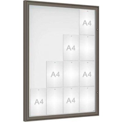 PROCITY Venkovní vitrína Classique, 16 x A4, plexi, šedá PRO | Zboží Auto