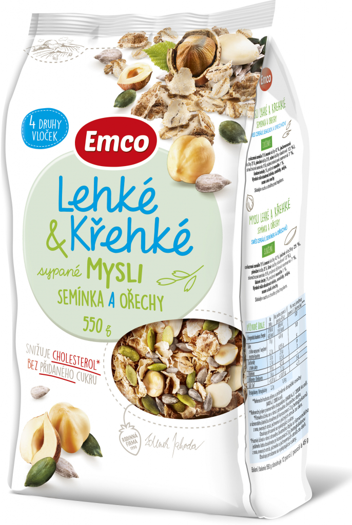 Emco Mysli sypané Lehké a křehké Semínka a ořechy 550 g od 99 Kč