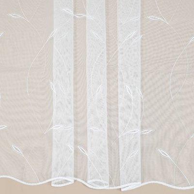 Záclona bílá, vyšívané větvičky, v.290cm – Zboží Mobilmania