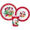 Jídelní souprava Stor Dětská vánoční sada plastového nádobí pro děti Mickey & Minnie Mouse Disney 3 díly