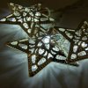 Vánoční osvětlení DecoLED DecoLED LED světelný řetěz na baterie kovové hvězdy styl vintage ledově bílá 10 diod 2,8m