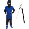 Dětský karnevalový kostým Ninja modrý s katanou