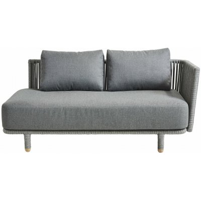 Cane-line Ukončovací díl levostranný Moments, 167x89x80 cm, rám kov, výplet lanko Soft Rope grey, sedáky venkovní látka AirTouch grey – Hledejceny.cz