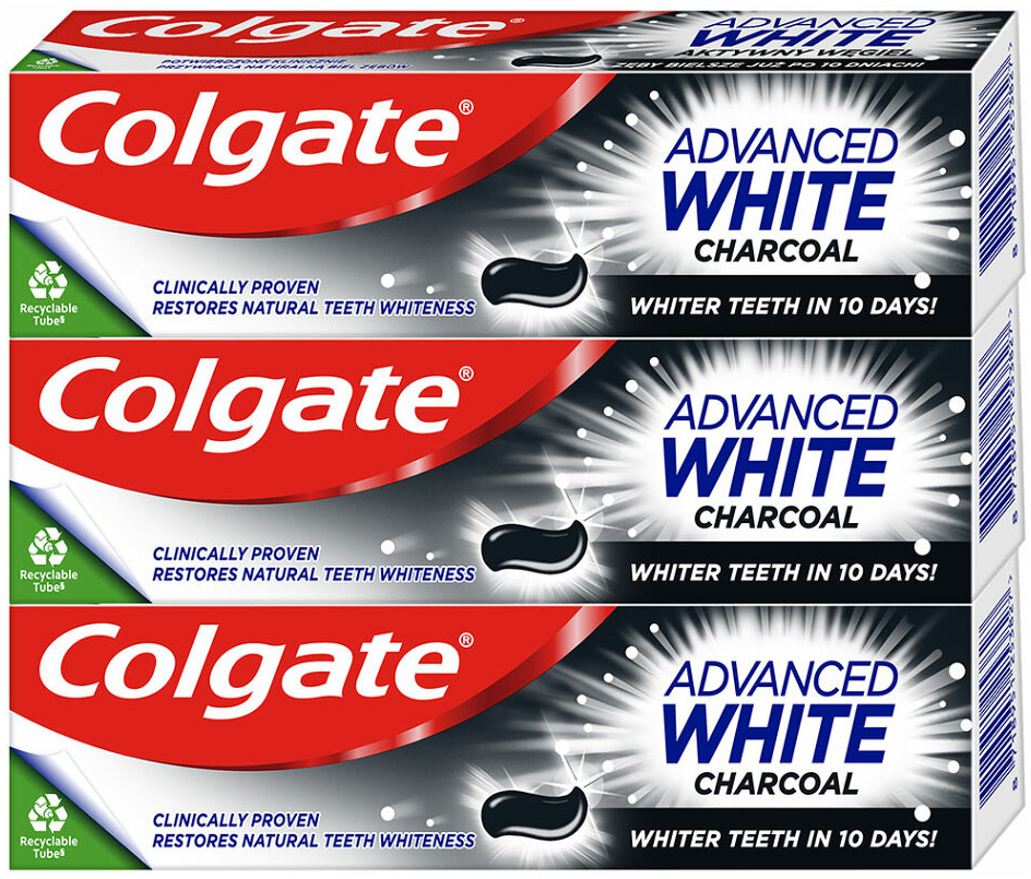 Colgate Advanced White Charcoal 3 x 75 ml