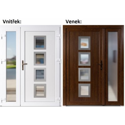 Soft Dvoukřídlé vchodové 010 Inox+Sklo Nisip Zlatý dub/bílá pravé 150 x 200 cm – Hledejceny.cz