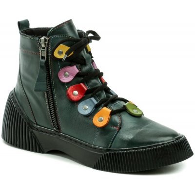 Karyoka 3121 dámské zimní boty tmavě zelené – Zboží Mobilmania