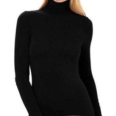 NOVODONIA Dámský rolák s dlouhým rukávem modal s kašmírem černá – Zboží Dáma