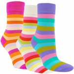 RS Bavlněné zdravotní barevné pruhované ponožky bez gumiček mix barev – Zboží Mobilmania