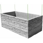 Barigadi Vyvýšený záhon betonový 200x100 x 75 cm, štípaný kámen, přírodní šedá – Hledejceny.cz