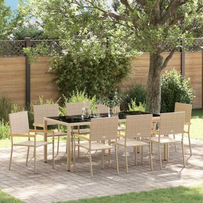 Omaxi 455208 Zahradní jídelní souprava 9 pcs Béžová 190 x 90 x 75 cm – Hledejceny.cz