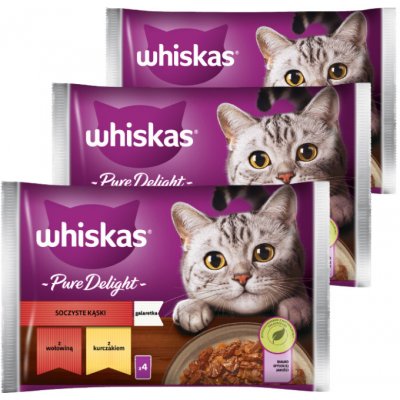 Whiskas Šťavnatá sousta v želé s kuřecím a hovězím masem 12 x 85 g