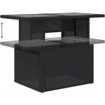 OMAXI 333550 Zahradní stůl se skleněnou deskou černý 100x55x73 cm polyratan – Zboží Mobilmania
