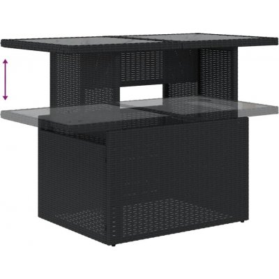 OMAXI 333550 Zahradní stůl se skleněnou deskou černý 100x55x73 cm polyratan – Hledejceny.cz