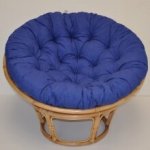 Axin trading Relaxační papasan ARTEMIS 110 cm ratan látka medová tmavě modrý melír