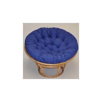 Axin trading Relaxační papasan ARTEMIS 110 cm ratan látka medová tmavě modrý melír – Sleviste.cz