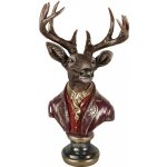Clayre & Eef Červeno-hnědá vánoční dekorace busta jelen Deer - 10*9*19 cm – Hledejceny.cz