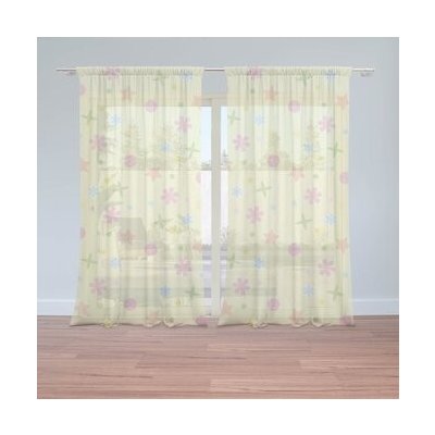 Sablio Záclony Hvězdy, květy a puntíky: 2ks 150x250cm – Hledejceny.cz
