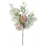 MagicHome Vetvička Vianoce, so šiškami, zasnežená, 30 cm – Hledejceny.cz