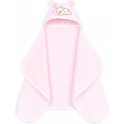 Mamo Tato Maxi osuška pončo s kapucí Medvídek 70x120cm růžová – Zboží Dáma