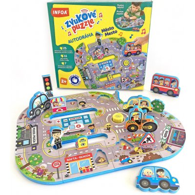 Infoa Zvukové puzzle - Autodráha - Město / Mesto (CZ/SK vydanie) – Zboží Dáma