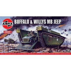 Airfix Classic Kit VINTAGE military A02302V Buffalo Willys MB Jeep 1:76