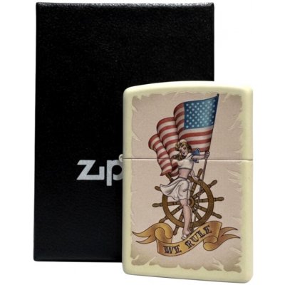 Zippo creme color "Pin Up Nautical with Flag – Hledejceny.cz