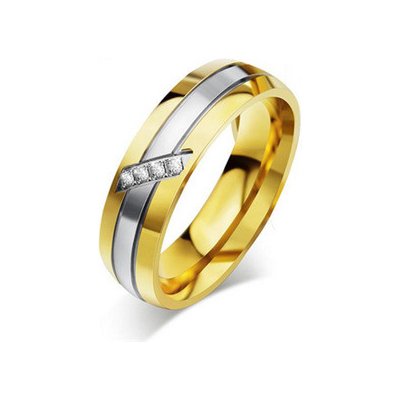 Šperky4U Ocelový prsten se zirkony OPR0055-D