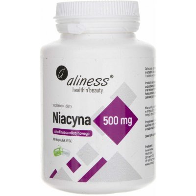 Aliness Niacin amid kyseliny nikotinové 500 mg 100 veg. kapslí – Hledejceny.cz