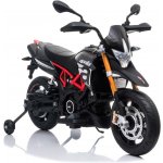 Beneo elektrická motorka Aprilia Dorsoduro 900 Licencované 12V baterie Eva měkké kola 2 x 18W motor Odpružení kovový rám kovová vidlice pomocná kolečka šedá – Hledejceny.cz