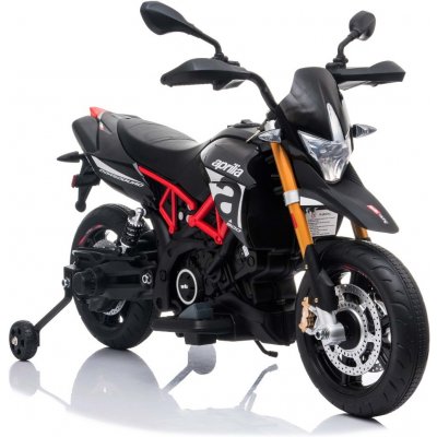 Beneo elektrická motorka Aprilia Dorsoduro 900 Licencované 12V baterie Eva měkké kola 2 x 18W motor Odpružení kovový rám kovová vidlice pomocná kolečka šedá – Zboží Mobilmania