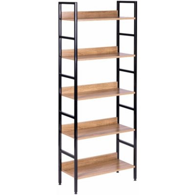 ModernHome CWJ6028160CL Vysoký regál s 5 policemi, kov + MDF – Sleviste.cz