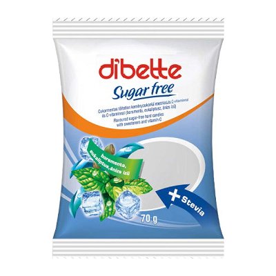 Diabette Wellness Drops mentolový bez cukru se sladidly a vitaminem C 70 g