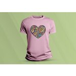 Sandratex dětské bavlněné tričko Heart., růžová – Zboží Dáma