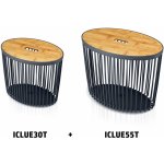 Prosperplast Set 2 univerzálních oválných košů s bambusovými víky CLUBO 30+55l antracit – Zboží Mobilmania