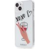 Pouzdro a kryt na mobilní telefon Apple AppleMix BABACO Apple iPhone 15 Plus - XOXO sklenička s vínem - gumové