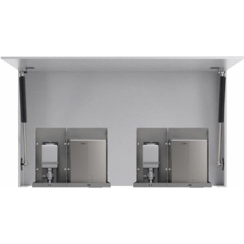 NOFER BASIC zrcadlová skříňka 1200 mm se dvěma automatickými dávkovači mýdla a se dvěmi senzorovými osoušeči rukou MUM000159