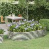 Květináč a truhlík zahrada-XL Vyvýšený záhon práškově lakovaná ocel 214x140x36 cm stříbrný