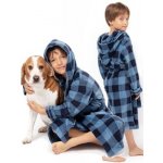 Chlapecký župan Cool károvaný s kapucí Modrá – Zboží Dáma