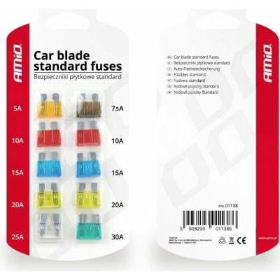 Pojistky nožové do auta 10 ks Amio – Hledejceny.cz