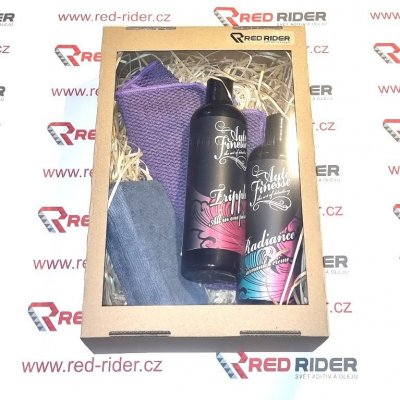Red-rider Dárkový set Auto Finesse Tripple All In One Polish 500 ml + Auto Finesse Radiance Carnauba Creme 500 ml + Auto Finesse Polishing Pads + Auto Finesse Micro Tweed Towel