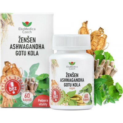 EkoMedica Ženšen Ashwagandha Gotu kola 60 kapslí – Hledejceny.cz