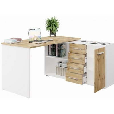 Nejlevnější nábytek Nejby Gianni bílá / dub wotan – Zboží Dáma