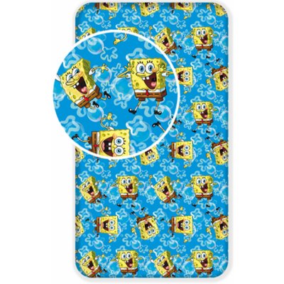 Jerry Fabrics bavlna napínací prostěradlo Sponge Bob blue 90x200x25 – Zboží Dáma